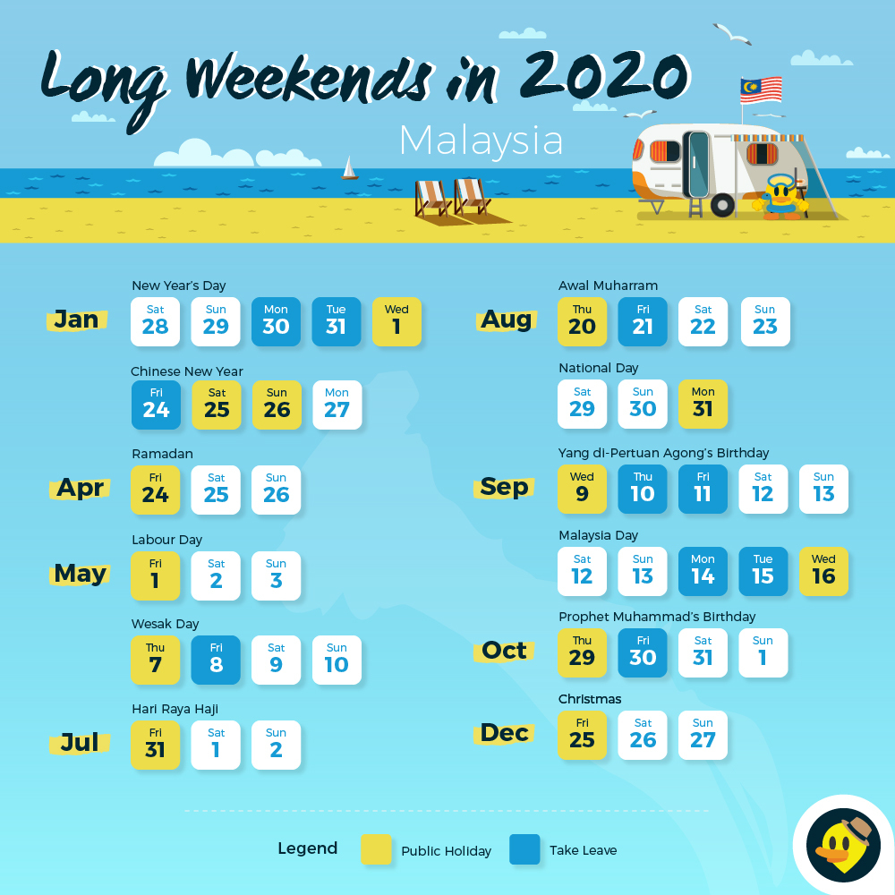 12 Long Weekends in 2019 for Malaysians © 0